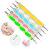 nagu punktēšanas rīks 5 gab Tip Dot Paint Manikīra komplekts 5 izmēra sDotting rīku komplekts Nail Art nagu punktēšanas rīks 5 gab 2 Way Dotting