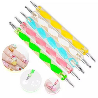 nagu punktēšanas rīks 5 gab Tip Dot Paint Manikīra komplekts 5 izmēra sDotting rīku komplekts Nail Art nagu punktēšanas rīks 5 gab 2 Way Dotting