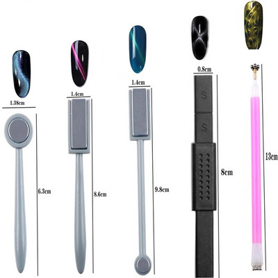 Mágneses Nail Art Stick 3D Cat Eyes Effect Erős Mágneses Board Festés Gél Körömlakk Manikűr eszköz Macskaszem gél púder