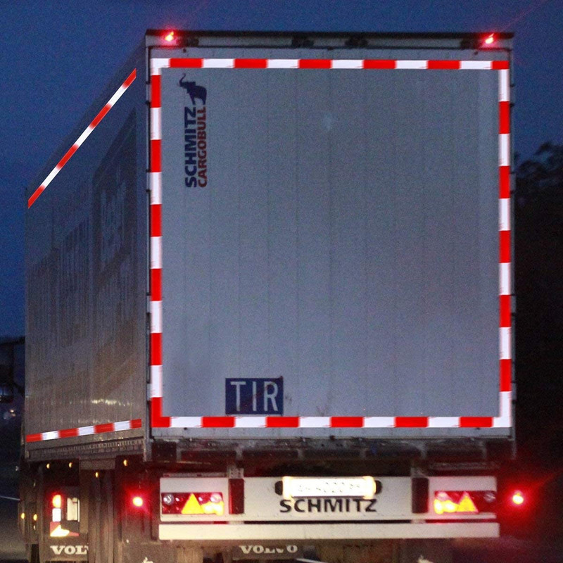 10 db autós fényvisszaverő fólia figyelmeztető szalag teherautó éves átvizsgálás kristály színű rács fényvisszaverő csík piros fehér fényvisszaverő matrica