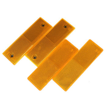 2x Red E-Approved Rectangular Reflectors for Trailers Caravan Gateposts