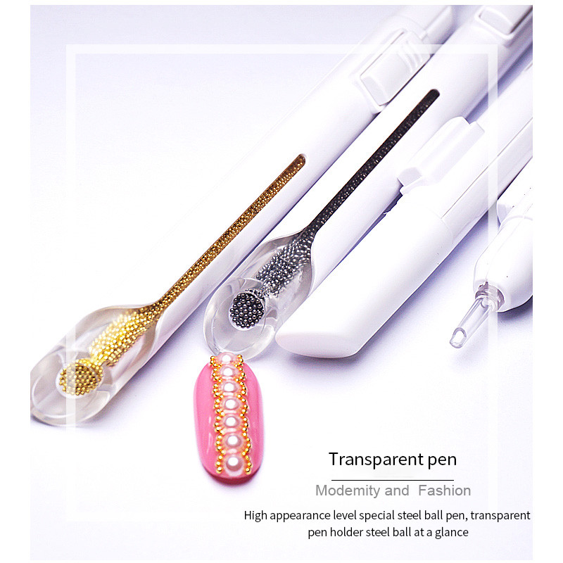 1kom Nail Art Bullion Pen Alat za čelične olovke Pick Up Mala kuglica Promjer kavijara Čelične perle Dodaci Alat za točkice
