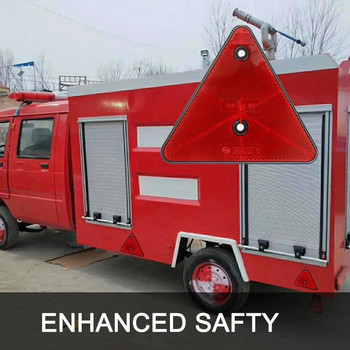 Триъгълен рефлектор Червен отразяващ триъгълен предупредителен рефлектор за безопасност за ремарке RV Кемпер Каравана Камион Трактор Лодка Камион