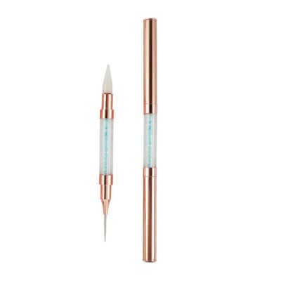 1PC Akrilna Meta dvostruka olovka za šaranje noktiju Crystal Beads Drška za čavle sa vještačkim dijamantima Picker Voštana olovka Alat za manikuru Nail Art