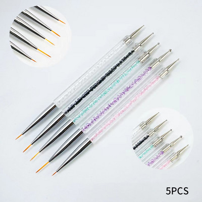 Kétvégű Nail Art szilikon szobor toll 3D faragás barkácsolás csillámpor manikűr festés pontozó ecset körömcsúcs eszköz