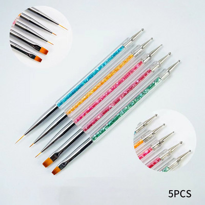 Kétvégű Nail Art szilikon szobor toll 3D faragás barkácsolás csillámpor manikűr festés pontozó ecset körömcsúcs eszköz