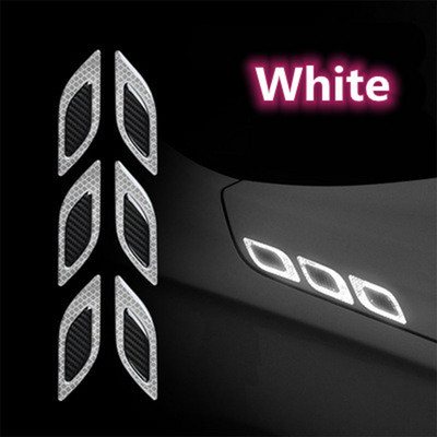 Autocolante pentru mașină 6 bucăți/set benzi reflectorizante pentru mașină autocolant pentru mașină din fibră de carbon pentru camion auto motor autocolant de avertizare de siguranță anti-zgârieturi