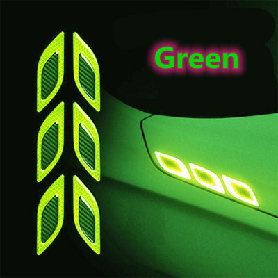 Autocolante pentru mașină 6 bucăți/set benzi reflectorizante pentru mașină autocolant pentru mașină din fibră de carbon pentru camion auto motor autocolant de avertizare de siguranță anti-zgârieturi