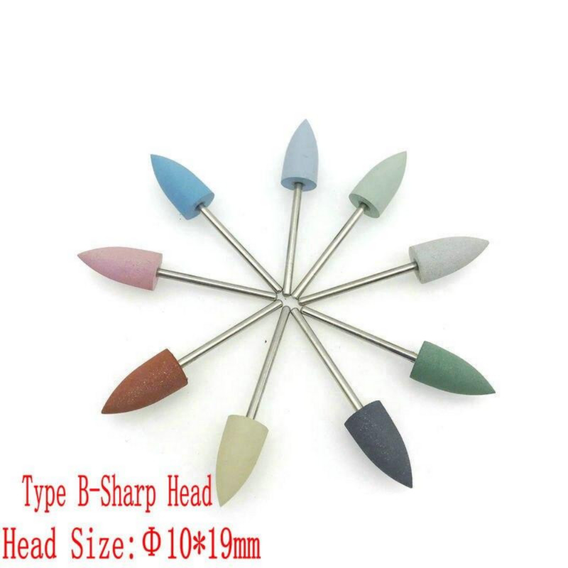 10 bucăți din cauciuc pentru lustruit șlefuit, șlefuitoare, burghie de unghii din silicon pentru manichiură electrică Unas Accesorios