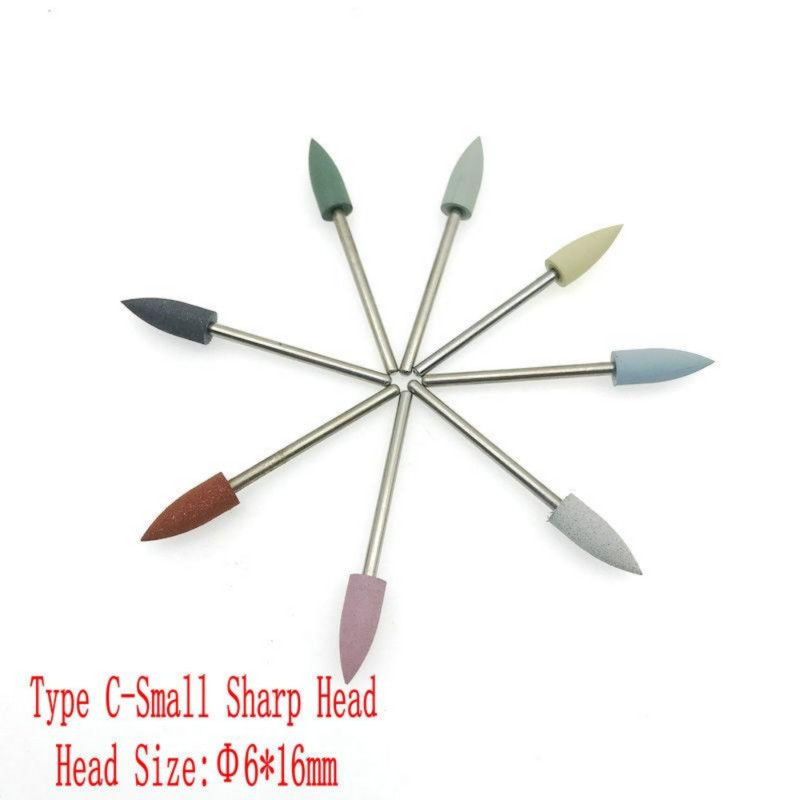 10 bucăți din cauciuc pentru lustruit șlefuit, șlefuitoare, burghie de unghii din silicon pentru manichiură electrică Unas Accesorios