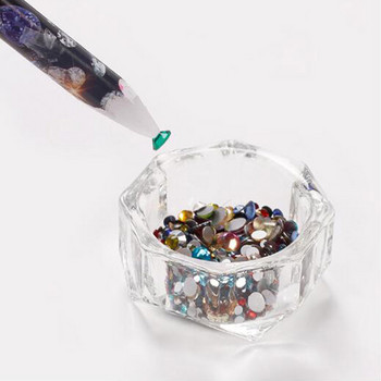 12 бр. Молив с восъчни точки Молив 3 цвята Nail Art Самозалепващи се кристали Скъпоценни камъни Пробиване Бране Съвети Инструменти за маникюр