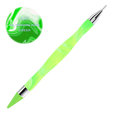 1kom Dvostruka olovka za crtanje noktiju s mramoriranim dijamantima za biranje dragulja za alat za crtanje noktiju DIY Dotting Tool Olovka za bušenje sa kamenčićima