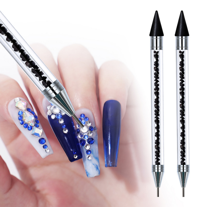 Kétvégű viasz köröm strassz felszedő ceruza körömdíszítés pontozó toll kristály gyémánt akril fogantyú drágakő felszedő applikátor