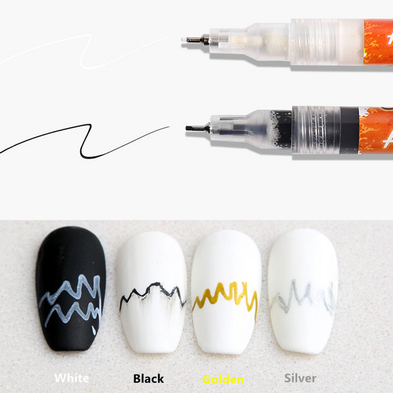 1 pix de desen pentru unghii Graffiti 1,0 mm pentru linie de decorațiuni pentru unghii, figurine, pixuri de vopsea acrilică Instrument de manichiură pentru pictură pe bază de apă