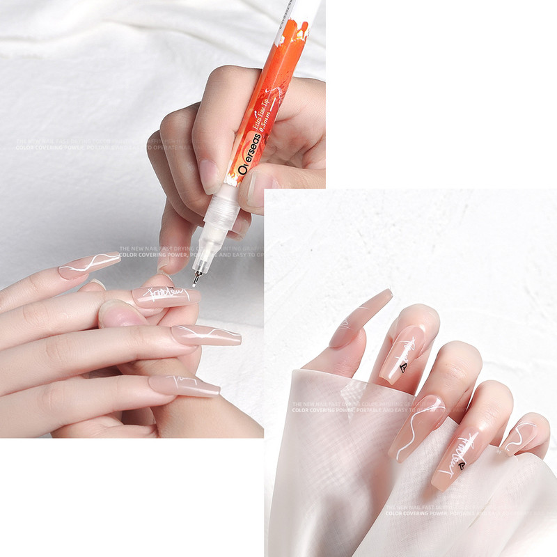 1 pix de desen pentru unghii Graffiti 1,0 mm pentru linie de decorațiuni pentru unghii, figurine, pixuri de vopsea acrilică Instrument de manichiură pentru pictură pe bază de apă