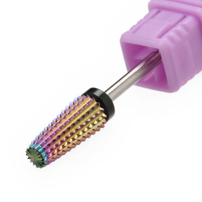 Ljubičasta 5 u 1 konusna karbidna svrdla za nokte Svrdla Glodalo za manikuru Uklanjanje gela Acylics Nails Accessories Alat