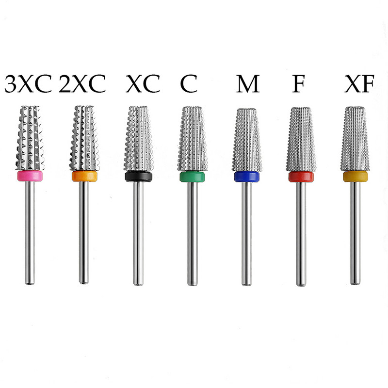 Ljubičasta 5 u 1 konusna karbidna svrdla za nokte Svrdla Glodalo za manikuru Uklanjanje gela Acylics Nails Accessories Alat