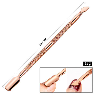 3 Styles Cuticle Pusher Nagu lakas noņemšanas līdzeklis Gēla nagu lakas pīlings Skrāpis Nerūsējošais tērauds Clean Manikīra instrumenti pirkstu nagiem