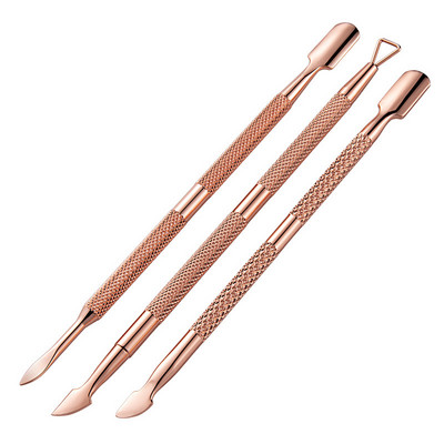 3 Styles Cuticle Pusher Nagu lakas noņemšanas līdzeklis Gēla nagu lakas pīlings Skrāpis Nerūsējošais tērauds Clean Manikīra instrumenti pirkstu nagiem