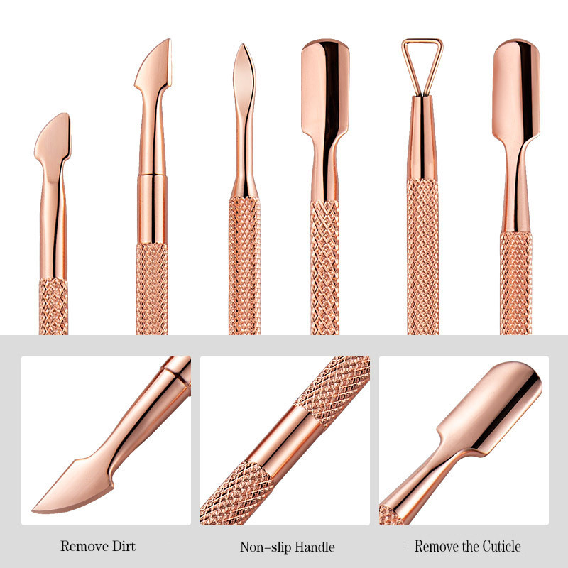 3 Styles Cuticle Pusher küünelaki eemaldaja geelküünelaki koorija kaabits roostevaba teras Puhas maniküüri tööriistad küüntele