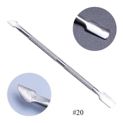 1 gab. Divu galu nerūsējošā tērauda kutikulas spiedējs Dead Skin Push Remover pedikīram manikīram nagu mākslas tīrīšanas līdzeklis LA1-9-1