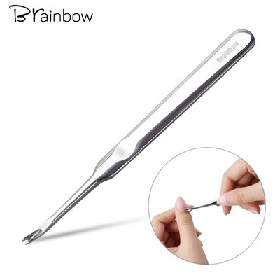 Brainbow 1бр Избутвач за кожички Професионален инструмент за премахване на кожички за нокти от неръждаема стомана Callus Dead Skin Fork Инструменти за нокти Маникюр Педикюр