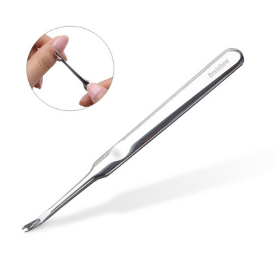 Brainbow 1pc Cuticle Pusher Profesionāls nerūsējošā tērauda nagu kutikulas noņemšanas līdzeklis Callus Dead Skin Fork Nagu manikīra pedikīra instrumenti