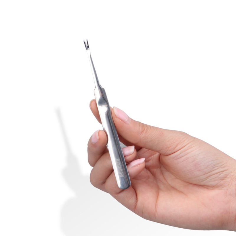 Brainbow 1tk Cuticle Pusher Professionaalne roostevabast terasest küünenaha eemaldaja Callus Dead Skin Fork küünte maniküüri pediküüri tööriistad