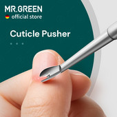 MR.GREEN kutikulas noņemšanas līdzeklis Atmirušās ādas spiedējs Ķirurģiskas kvalitātes nerūsējošā tērauda nagu mākslas manikīra instrumenti Skrāpējamais nagu tīrīšanas līdzeklis trimmeris