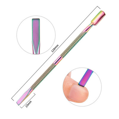 1 gab. Nerūsējošā tērauda kutikulas karotes stūmējdakša Dead Skin Nail Art UV gēla laka noņemšanas manikīra kopšanas tīrīšanas rīks