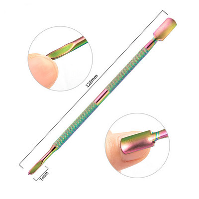 1 gab. Nerūsējošā tērauda kutikulas karotes stūmējdakša Dead Skin Nail Art UV gēla laka noņemšanas manikīra kopšanas tīrīšanas rīks