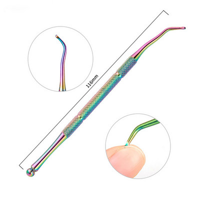 1 gab. Nerūsējošā tērauda kutikulas karotes stūmējdakša Dead Skin Nail Art UV gēla laka noņemšanas manikīra kopšanas tīrīšanas rīks