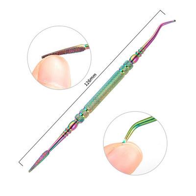 1 gab. Nerūsējošā tērauda kutikulas karotes stūmējdakša Dead Skin Nail Art UV gēla laka noņemšanas manikīra kopšanas tīrīšanas rīks