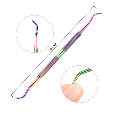 1 gab. Nerūsējošā tērauda kutikulas karotes stūmējdakša Dead Skin Nail Art UV gēla laka noņemšanas manikīra kopšanas tīrīšanas rīks