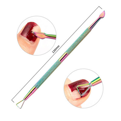 1 gab. Nerūsējošā tērauda kutikulas karotes stūmējdakša Dead Skin Nail Art UV gēla laka noņemšanas manikīra kopšanas tīrīšanas rīks