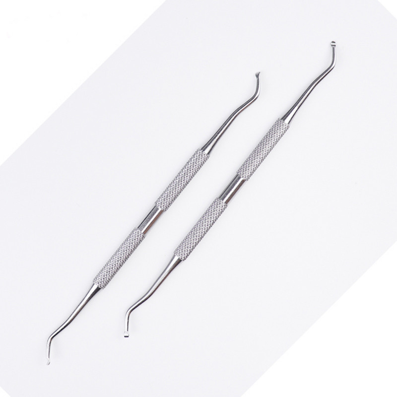 1PC Полезен инструмент за повдигане на врастнали нокти с двойна глава Паронихия Инструмент за педикюр Инструмент за почистване на мръсотия за нокти на крака Инструмент за маникюр от неръждаема стомана