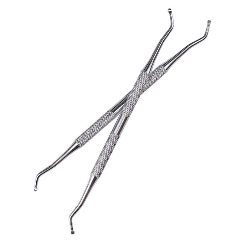 1PC Полезен инструмент за повдигане на врастнали нокти с двойна глава Паронихия Инструмент за педикюр Инструмент за почистване на мръсотия за нокти на крака Инструмент за маникюр от неръждаема стомана