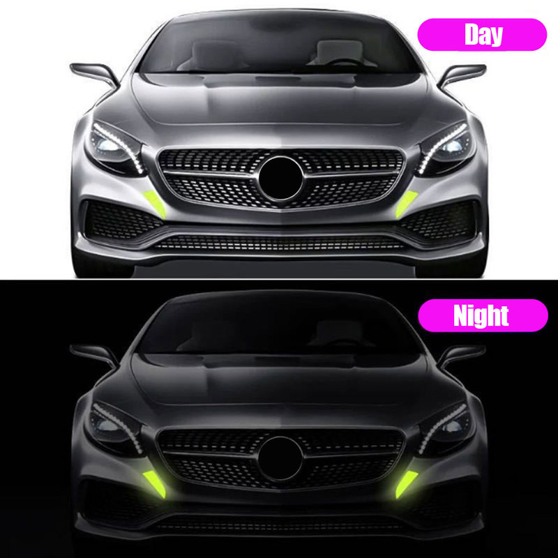 2vnt Automobilių atšvaitų lipdukai Dekoras Saugos įspėjimas Atspindintys automobilio lipdukai Šviesą atspindinčios juostos lipdukai Apsaugo automobilio priedus išorė