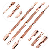 3 Style Nerūsējošā tērauda nagu kutikulas spiedējs Nail Art Files Gēla laka Noņem Manikīra kopšanas Groove Clean Tools