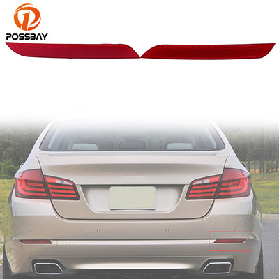 POSSBAY Lentile roșii Reflectori auto din spate pentru mașină, potrivite pentru BMW Seria 5 F10 F18 Sedan 2010-2013 Reflector de noapte pentru oprire frână înainte de lifting