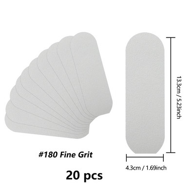 TP 20PCS rašpica za stopala, profesionalna njega stopala za tvrdu mrtvu kožu, uklanjanje žuljeva, zamjena za pedikirsku turpiju za dršku od nehrđajućeg čelika