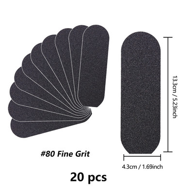 TP 20PCS rašpica za stopala, profesionalna njega stopala za tvrdu mrtvu kožu, uklanjanje žuljeva, zamjena za pedikirsku turpiju za dršku od nehrđajućeg čelika