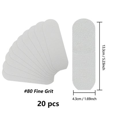 TP 20PCS rašpica za stopala, profesionalna njega stopala za tvrdu mrtvu kožu, uklanjanje žuljeva, zamjena za pedikirsku turpiju za dršku od nehrđajućeg čelika