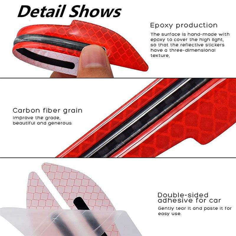 Automobilių šviesą atspindinčios žymėjimo juostos lipdukai Galinio vaizdo veidrodėlis, apsaugantis nuo susidūrimo, saugos įspėjamasis ženklas Lipdukai automobilio išorės priedai