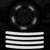 20X automobilio padangos ratlankio lipdukas automatiškai atspindintis lipdukas su šviečiančia juostele, rato stebulės išorės apdaila, skirta transporto priemonės motociklo dviračiui