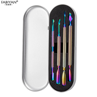 Alat za guranje zanoktica od nehrđajućeg čelika Odstranjivač mrtve kože UV gel lak Njega čišćenja pedikure Set dvostrane manikure