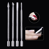 Odelių stūmimo rinkinys 4 vnt. Dvipusis nerūdijančio plieno odelių valiklis nagų dailės manikiūro įrankiams