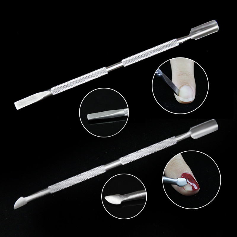 Odelių stūmimo rinkinys 4 vnt. Dvipusis nerūdijančio plieno odelių valiklis nagų dailės manikiūro įrankiams