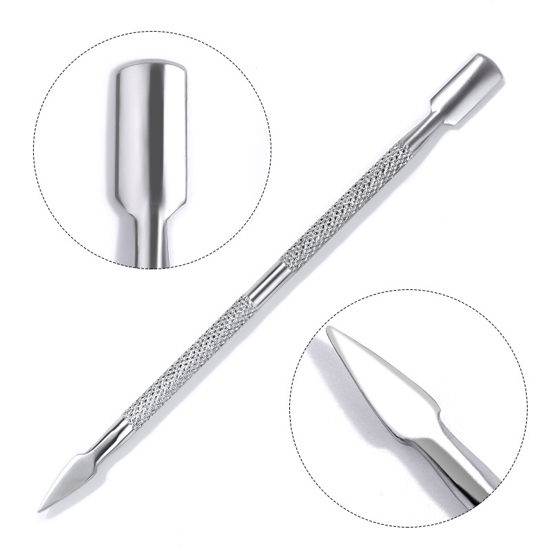 Odelių stūmimo rinkinys 4 vnt. Dvipusis nerūdijančio plieno odelių valiklis nagų dailės manikiūro įrankiams