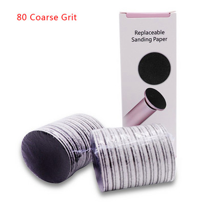 1 dėžutė (60 vnt) pakaitiniai švitrinio popieriaus diskai (ypatingai šiurkštūs 80 grūdų), skirti elektroniniam pėdų dildės nuospaudų šalinimo įrankiui